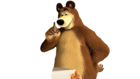 Удивленный медведь из мультика