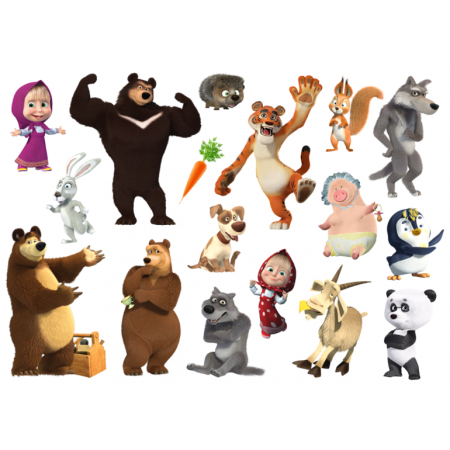 Персонажи мультфильма Маша и медведь