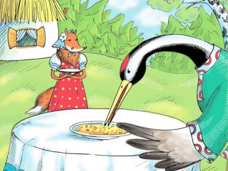 Сказки "лиса и журавль"