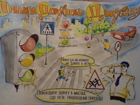 Плакат на тему безопасность дорожного движения