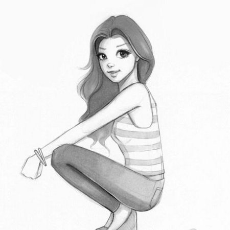 Красивые девушки для срисовки легко