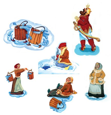 Герои сказки по щучьему велению Емеля