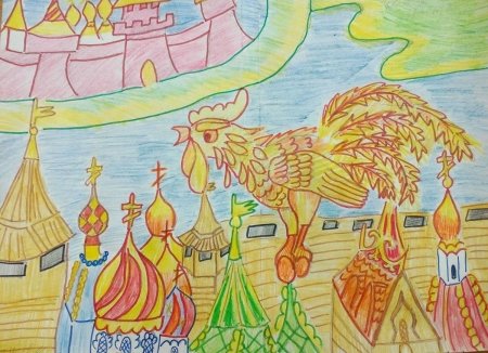 Рисунок к сказке о золотом петушке Пушкина