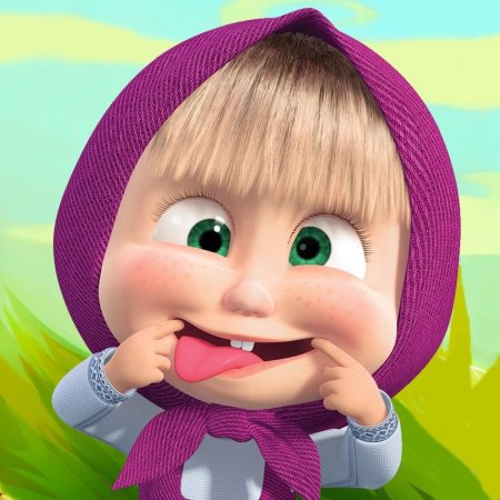 Маша с языком из мультика Маша и медведь