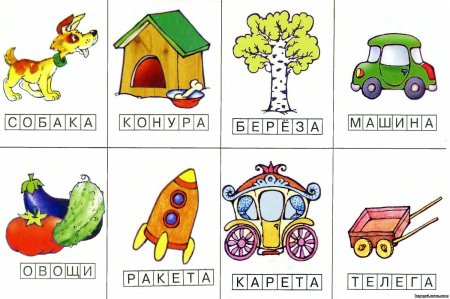 Картинка и слово для детей карточки