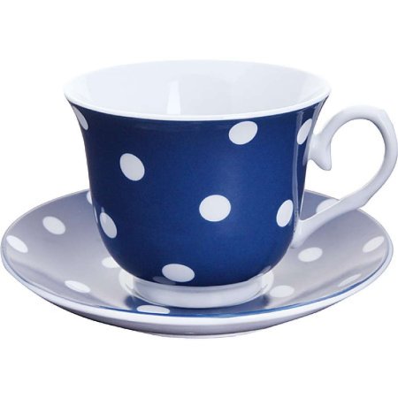 Синяя чашка с блюдцем