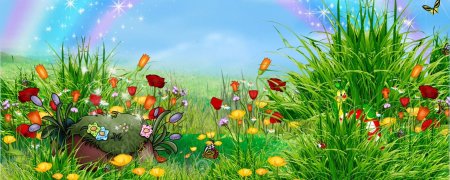 Сказочная Поляна с цветами