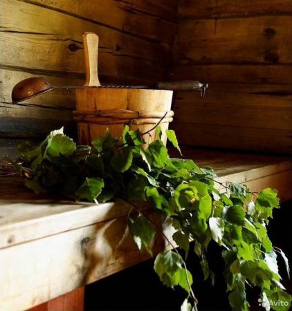 Русская баня с веником