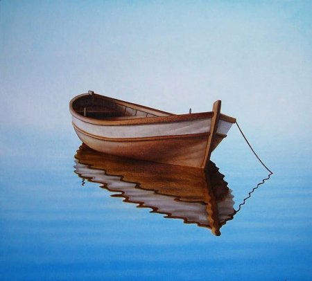 Лодка деревянная с веслами