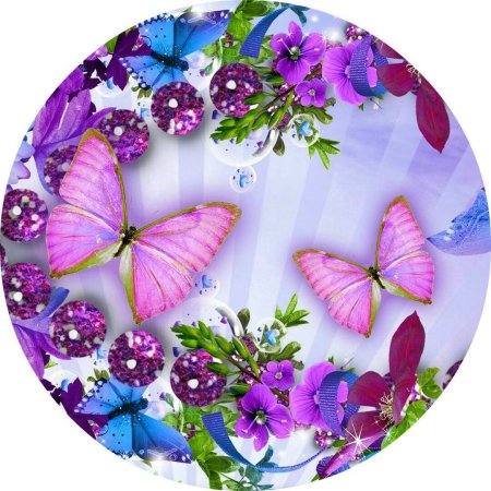 Круглая фотопечать с цветами