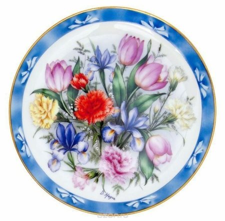 Декоративная тарелочка с цветами