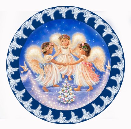 Рождественские ангелочки для декупажа