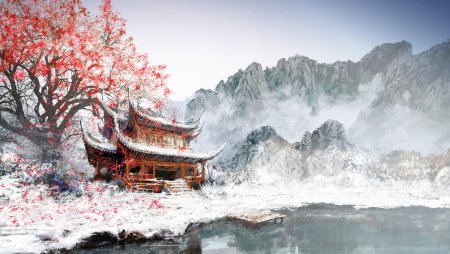Japan Landscape Винтер