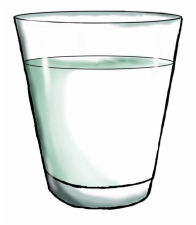 Стакан с водой на прозрачном фоне для детей