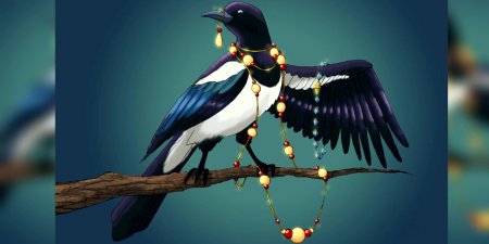 Сорока с бусами