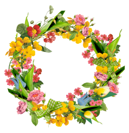 Венок из цветов на прозрачном фоне