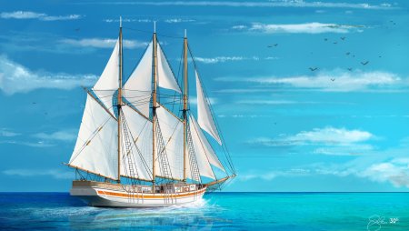 Корабль в море