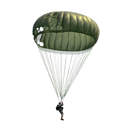 Парашютист на белом фоне