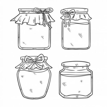 Банка с вареньем раскраска для детей