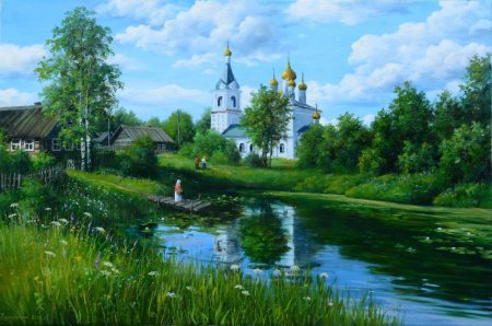 Художник Сергей Курицын деревня лето