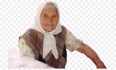 Бабушка на белом фоне