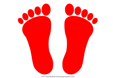 Цветные следы ног