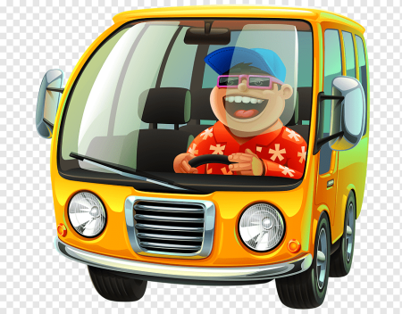 Мультяшная машина с водителем