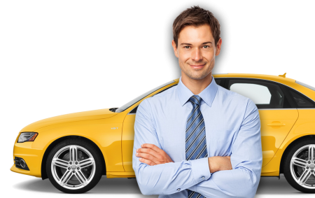 Водитель на белом фоне