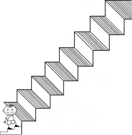 Как нарисовать ступеньки вид сбоку