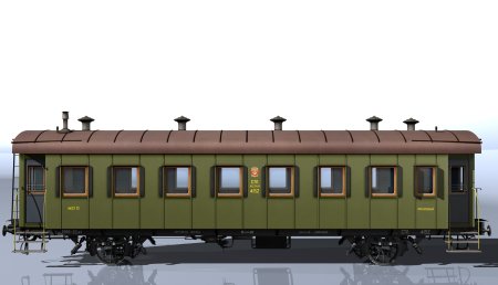 Пассажирский вагон на белом фоне