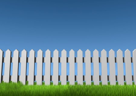 Забор на белом фоне