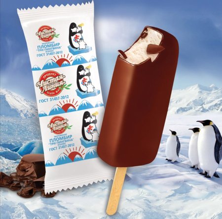 Мороженое чистая линия эскимо пломбир