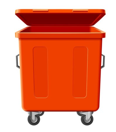 Красный мусорный контейнер