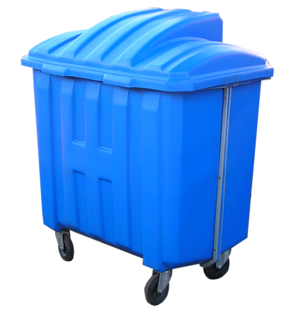 Синий мусорный контейнер
