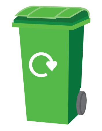 Мусорные баки на белом фоне