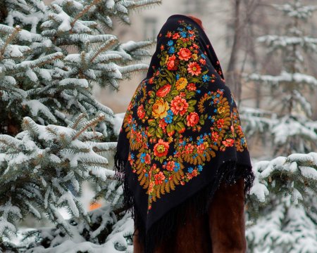 Осенние колокола павловопосадский платок