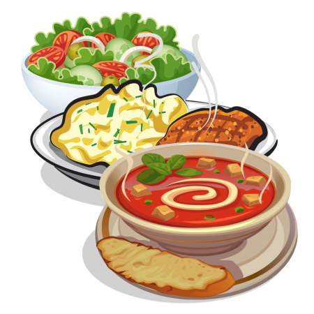 Тарелка с едой без фона