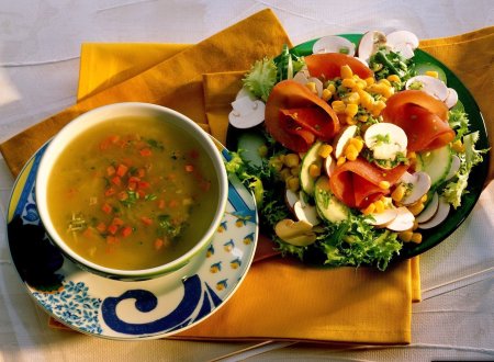 Суп и салат
