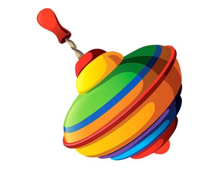 Юла на белом фоне