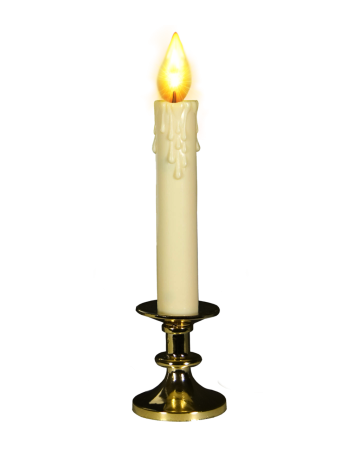 Горящая свеча в подсвечнике
