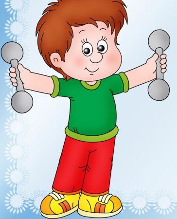 Мальчик занимается спортом