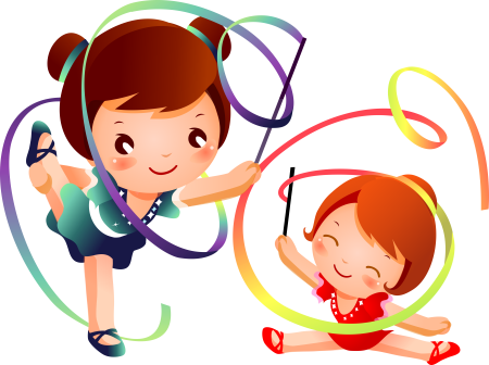 Спортивные дети на прозрачном фоне