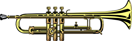 Труба музыкальный инструмент на прозрачном фоне