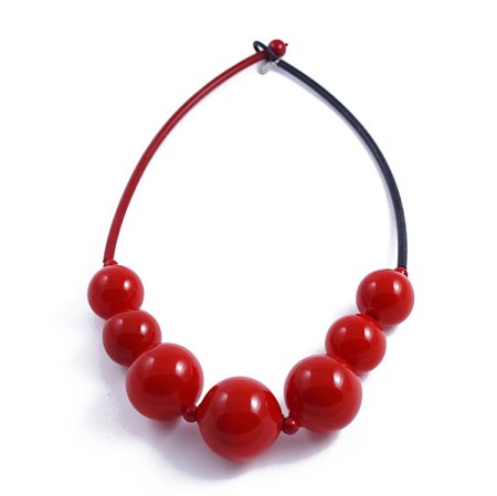 Бусы красные круглые