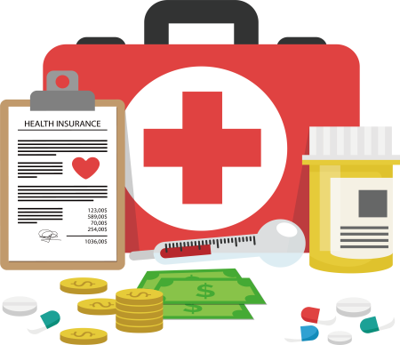 Аптечка с лекарствами на прозрачном фоне