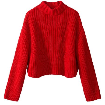 Красный объемный свитер