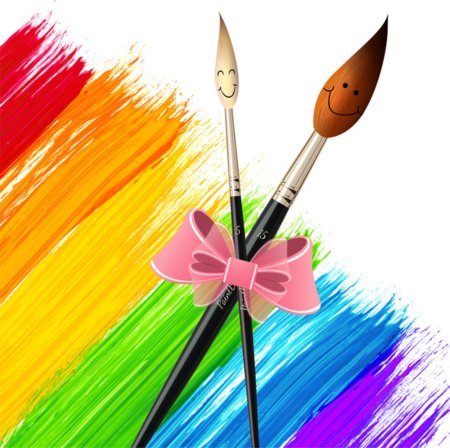 Кисточка для рисования с краской