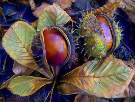 Каштан конский обыкновенный осенью