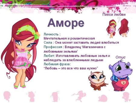 Пикси из Винкс имена