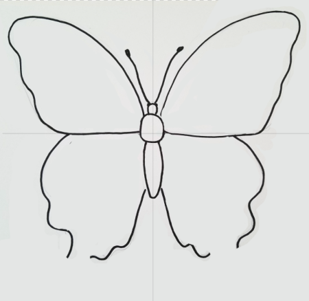 Рисование симметричных форм бабочка